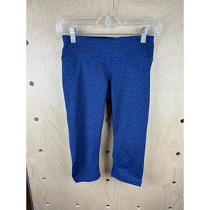 Prana Navy Blue Geometric Zipper Pocket Pull On Activewear Capri Pants Size XS